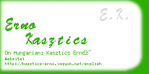 erno kasztics business card